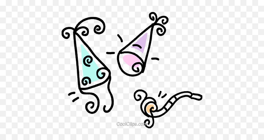 Party Hats And Noise Makers Royalty Free Vector Clip Art Emoji,Party Hats Clipart