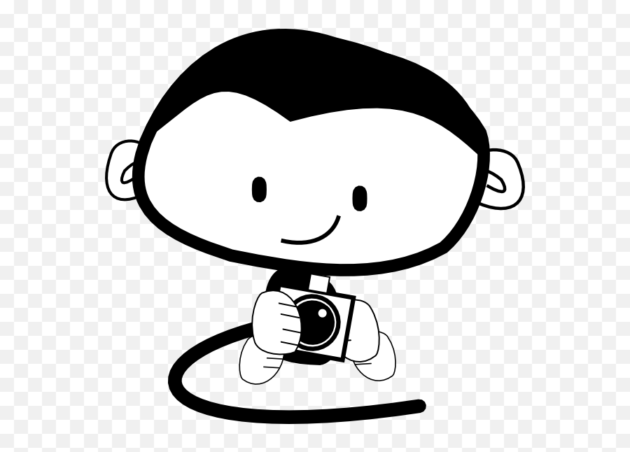 Monkey With Camera Cartoon Full Size Png Download Seekpng Emoji,Camera Cartoon Png