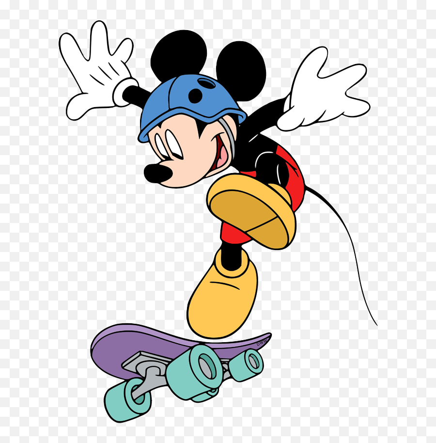 Mickey Mouse Skateboard Clipart - Full Size Clipart Emoji,Skateboarding Clipart