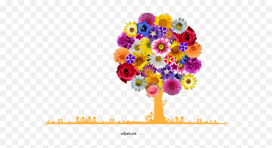 Nature Flower Bouquet Cut Flowers For Tree - Tree Clipart Emoji,Flowers Bouquet Clipart