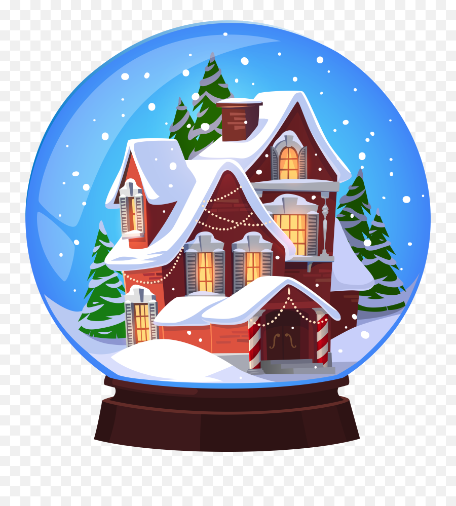 Home Clipart Christmas Home Christmas Transparent Free For - Snow Globe Art Png Emoji,Gingerbread House Clipart