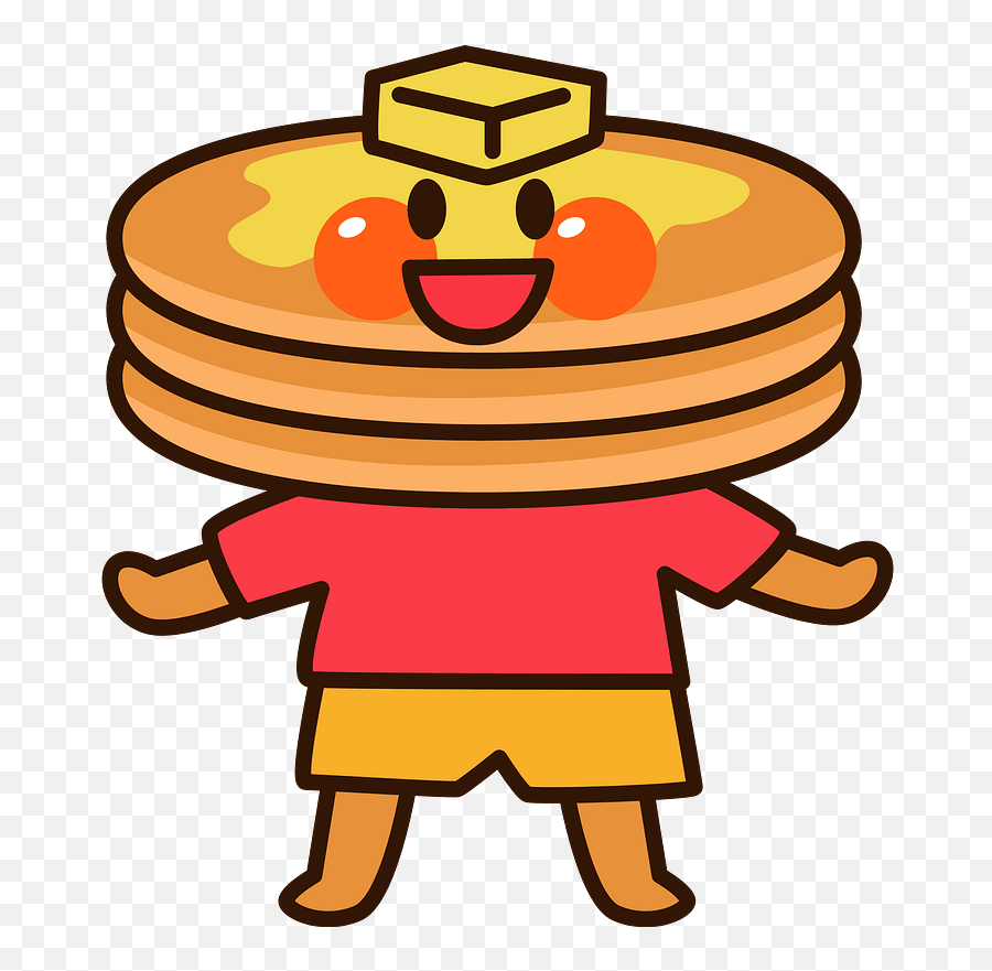 Pancake Character Clipart - Happy Emoji,Pancake Clipart