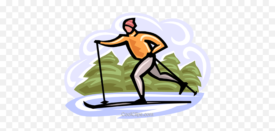 Cross Country Skiing Royalty Free Vector Clip Art - Skiing Emoji,Cross Country Clipart
