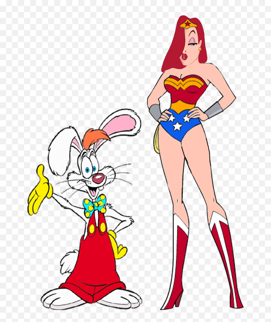Jessica Rabbit As Wonder Woman With Roger Rabbit - Clip Art April O Neil A Irma Emoji,Wonder Women Clipart