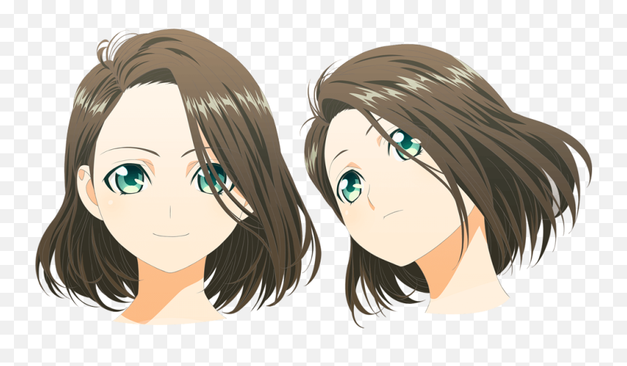 Download Anime Girl Face Png - Full Size Png Image Pngkit Anime Hair Cover One Eye Girl Emoji,Anime Face Png