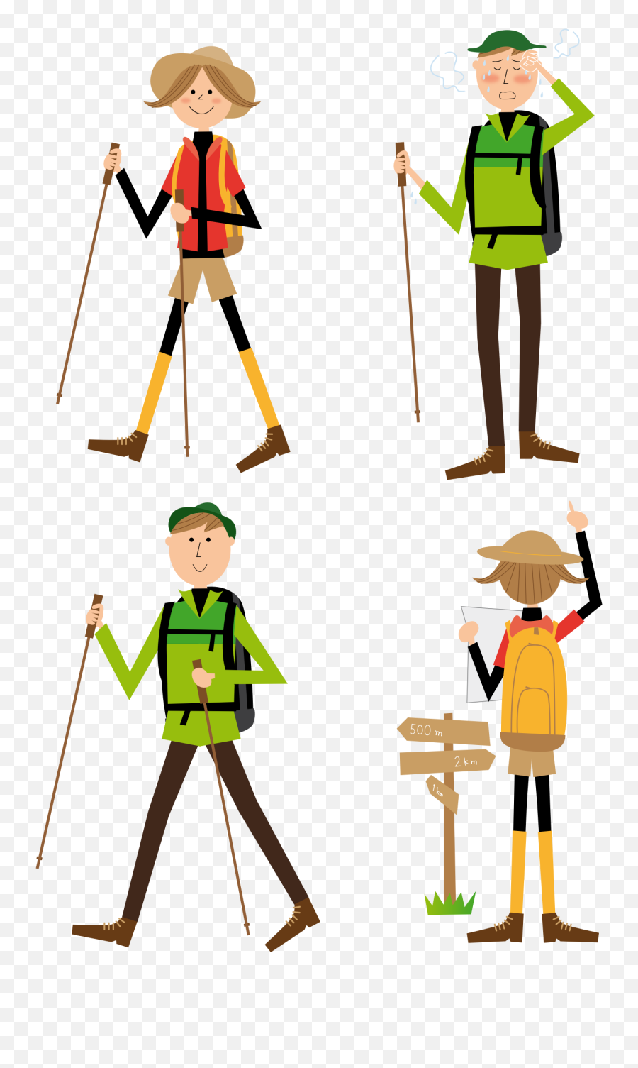 Hiking Clipart Walker Hiking Drawing - Hiker Clipart Emoji,Hiking Clipart
