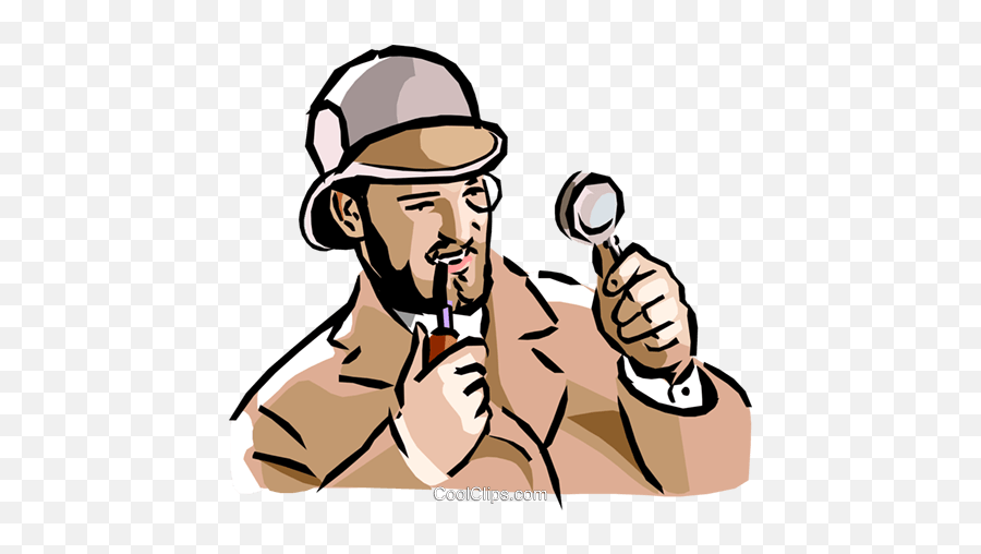 Investigator Royalty Free Vector Clip - Detective Sherlock Holmes Clipart Emoji,Investigator Clipart