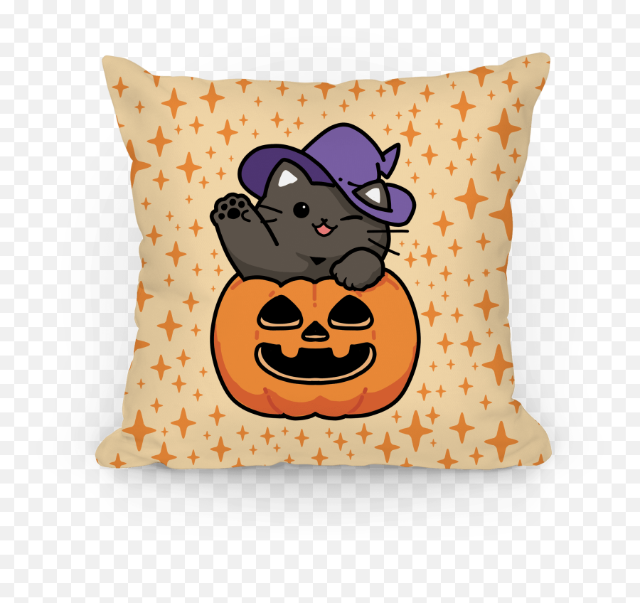 Cute Halloween Cat Pillows Emoji,Halloween Cat Png