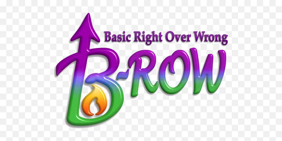 B - Row Basic Right Over Wrong Brow Logo With Words No Bkg Emoji,No Logo