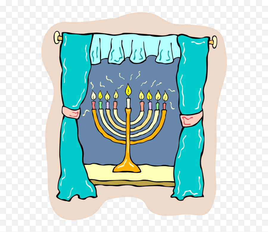 Hanukkah Clipart Lampstand - Menorah In Window Clipart Emoji,Menorah Clipart