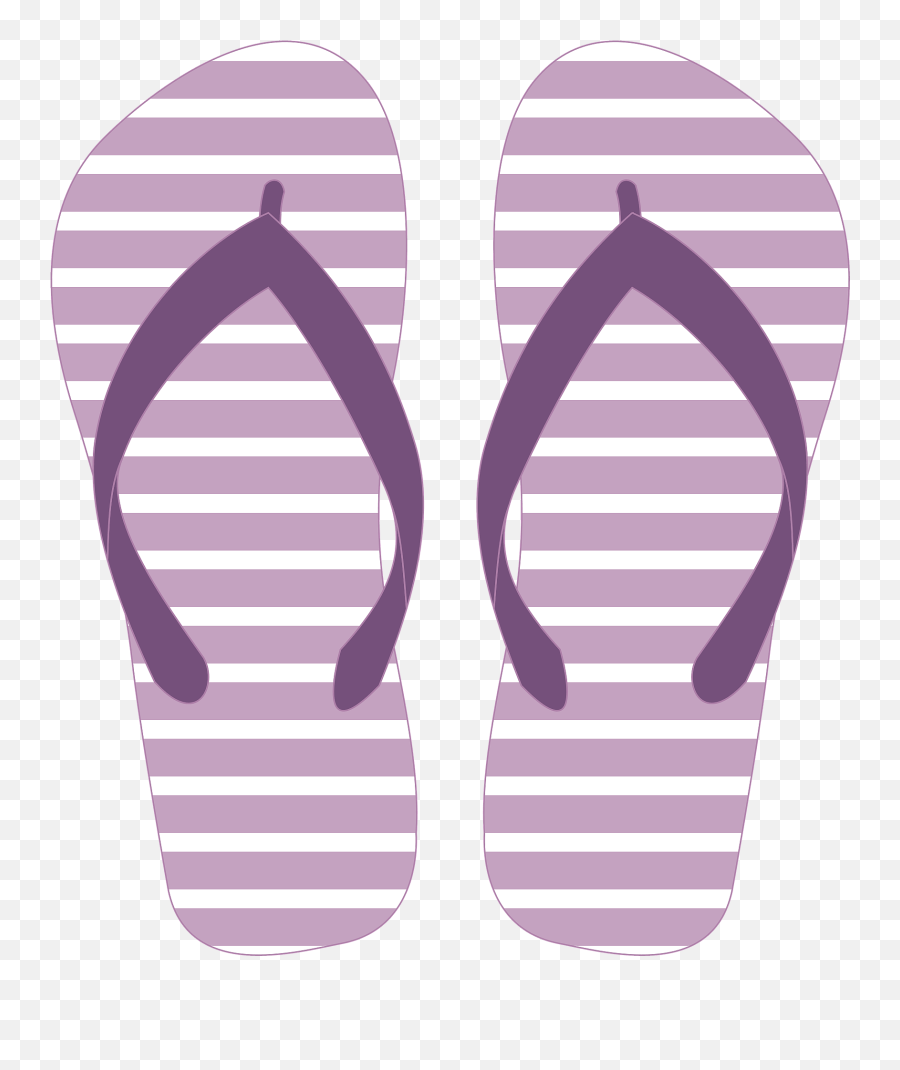 Flip - Flops Purple And White Striped Soles Purple Straps Emoji,Purple Seashell Clipart