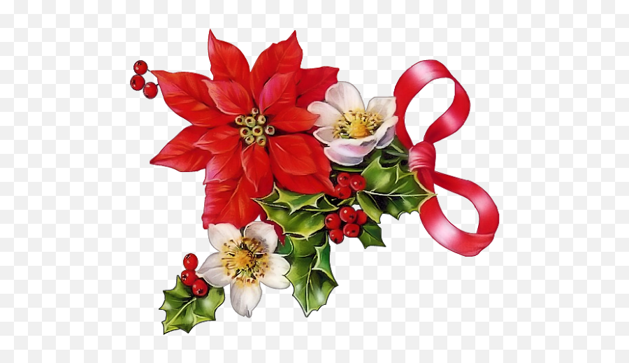 Christmas Poinsettia Clip Art - Clip Art Christmas Poinsettia Emoji,Poinsettia Clipart