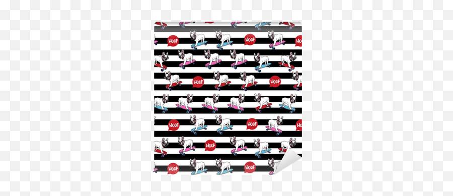 French Bulldog On Skateboard Seamless Pattern Wallpaper U2022 Pixers - We Live To Change Horizontal Emoji,Skateboard Logo Wallpapers