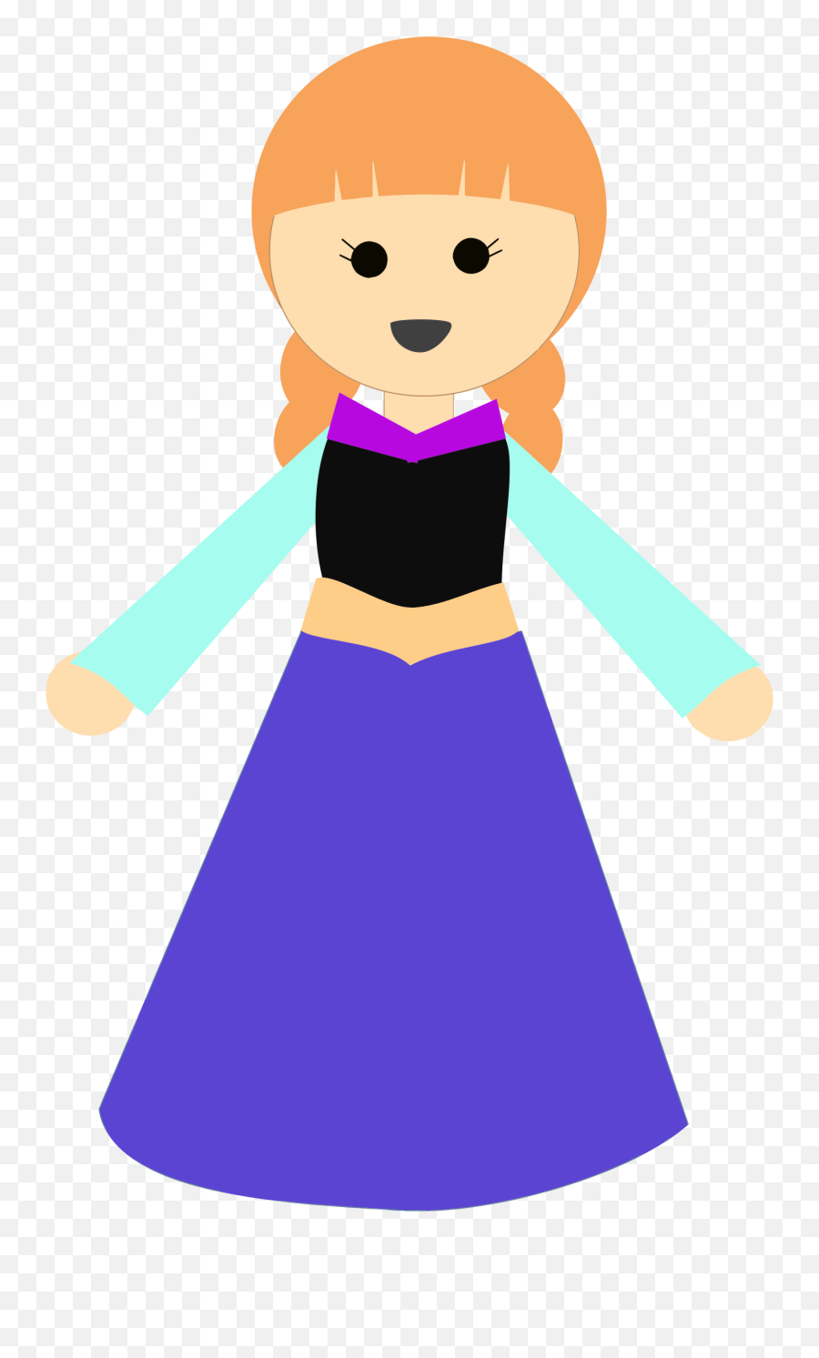 Princess With Dress Clipart Free Image - Long Dress Girl Clipart Emoji,Dress Clipart