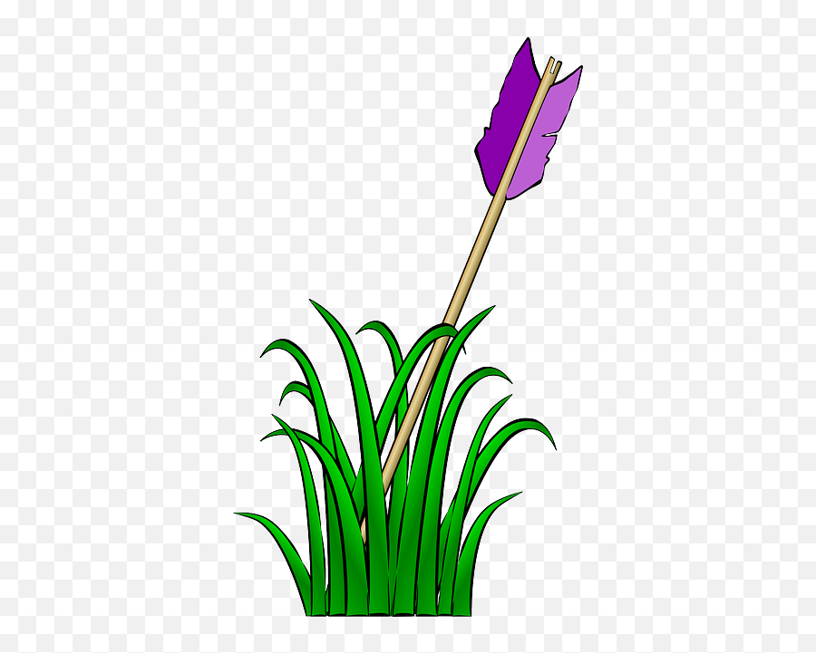 Download Arrow Feather Cartoon Purple Grass Ground Hit Emoji,Cartoon Arrow Png