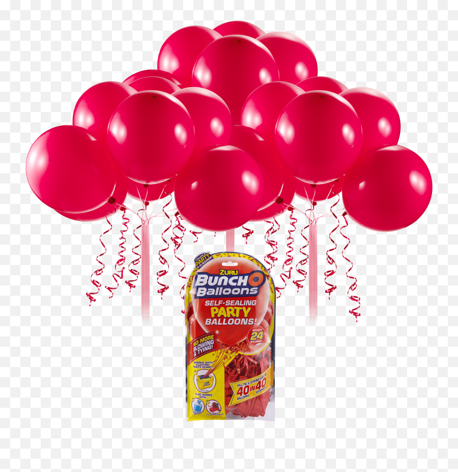 Bunch O Balloons Self - Sealing Latex Party Balloons Red 11in 24ct Emoji,Balloon Emoji Png
