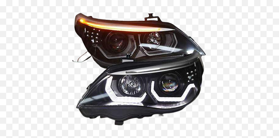 Bmw E60 Headlights 2020 - Angel Eyes Xenon Option U2013 Motowey Emoji,Bmw Logo Light