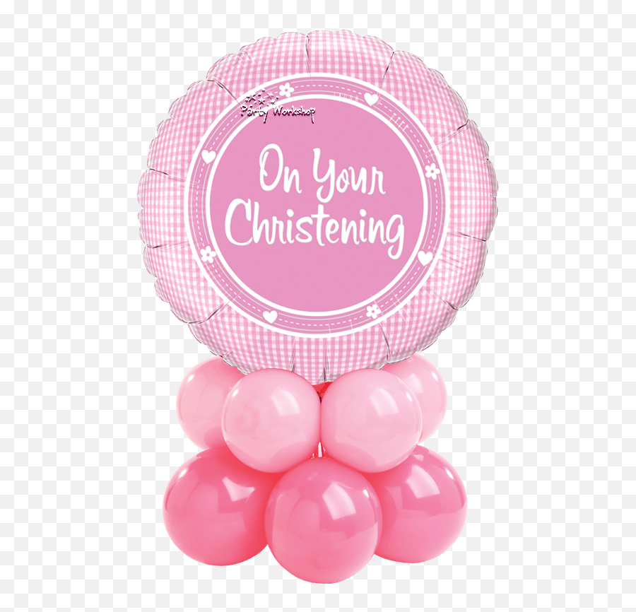 On Your Christening Pink Blue Mini - Basingstoke Balloons Pink Christening Balloons Png Emoji,Pink Balloons Png