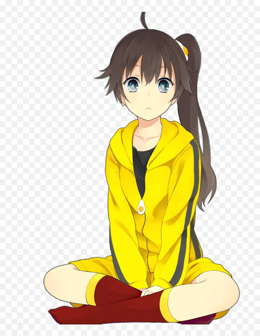 Transparent Anime Girl Sitting Png - Bakemonogatari Emoji,Girl Sitting Png