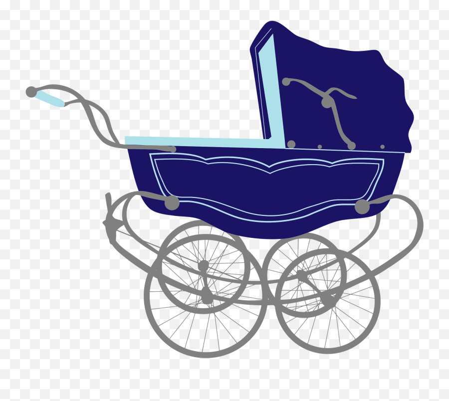 Vintage Blue Baby Stroller Carriage Emoji,Baby Carriage Clipart