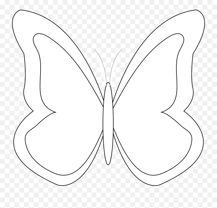 Buterfly Out Lin - Clipart Best Butterfly White Vector Png Emoji,Butterfly Clipart Black And White