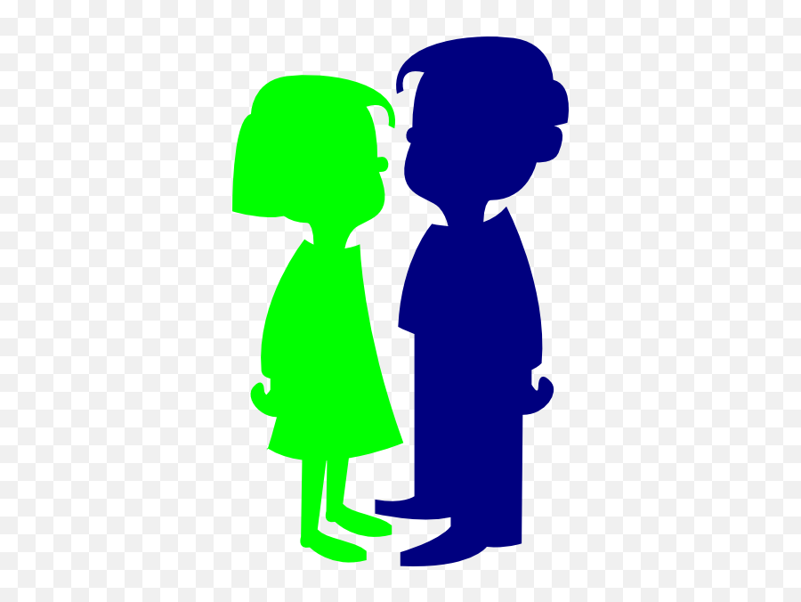 Boy And Girl Green And Blue Clip Art At Clkercom - Vector Emoji,Boy Girl Clipart