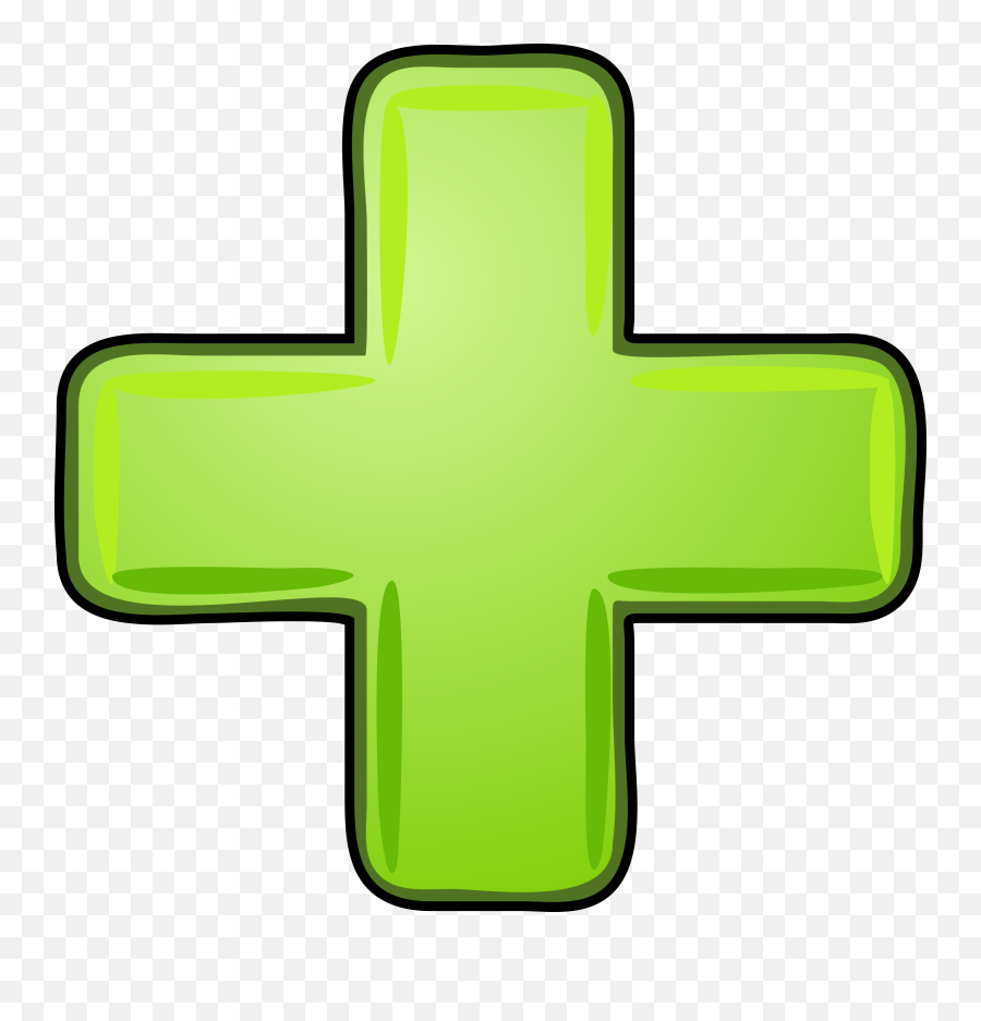 Green Plus With Black Border Clipart - Plus Button Transparent Emoji,Black Border Png