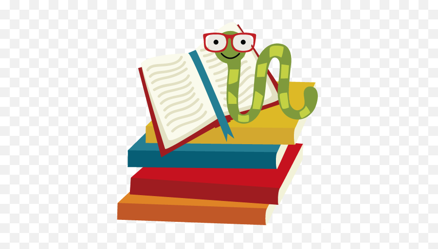 Books Clip Art Transparent Background - Transparent Background Clip Art Books Emoji,Bookworm Clipart