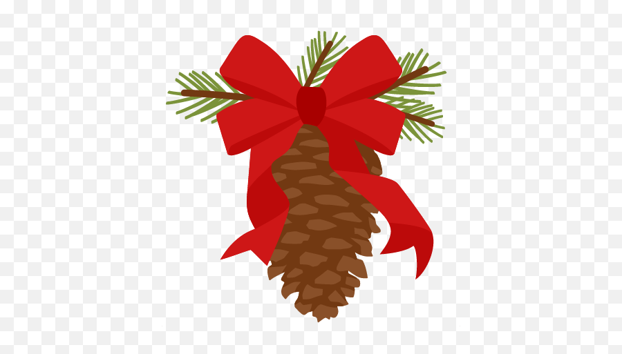 Free Christmas Clipart - Christmas Pine Cones With Ribbon Emoji,Christmas Clipart
