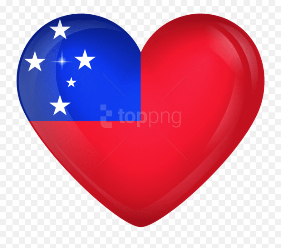 Download Hd Free Png Download Samoa Large Heart Flag Clipart Emoji,Iphone Clipart Png