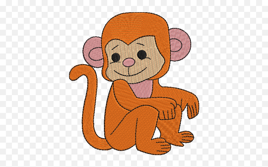 Childrenu0027s Baby Monkey Machine Embroidery File 4 Sizes Emoji,Baby Monkey Png