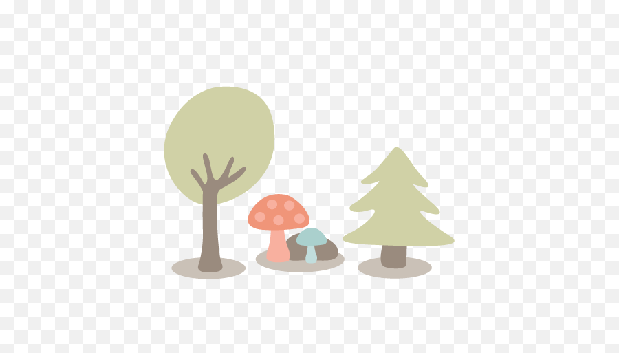 Woodland Scene Svg Cutting Files Tree Svg Cut Files Mushroom Emoji,Tree Illustration Png