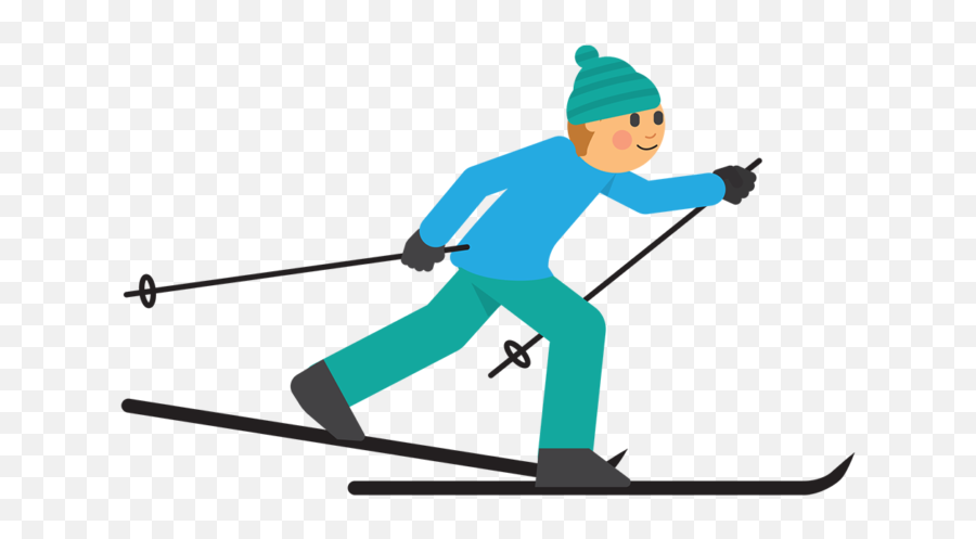 Cross Country Skiing Clipart - Ski Cartoon Transparent Emoji,Ski Clipart
