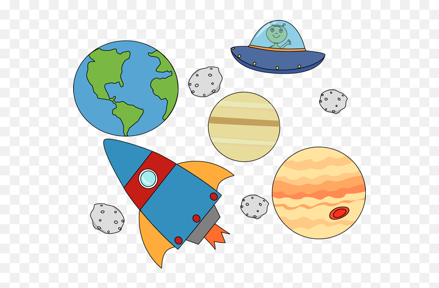 Cute Planet Clipart Kid 2 - Outer Space Clipart Emoji,Planet Clipart