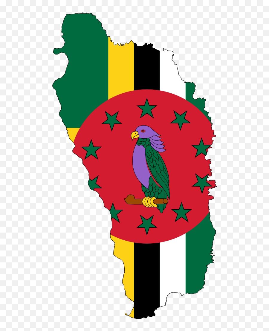 Us Map Clipart - Dominica Map With Flag 555x1038 Png Emoji,U S Flag Clipart
