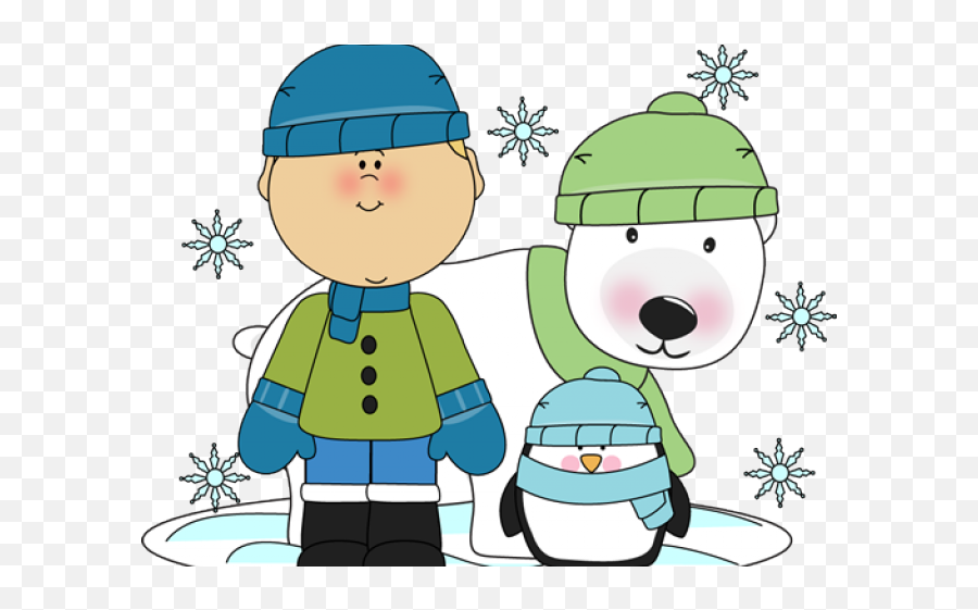Winter Clipart Snow - Winter Childrens Png Transparent Png Emoji,Winter Animals Clipart
