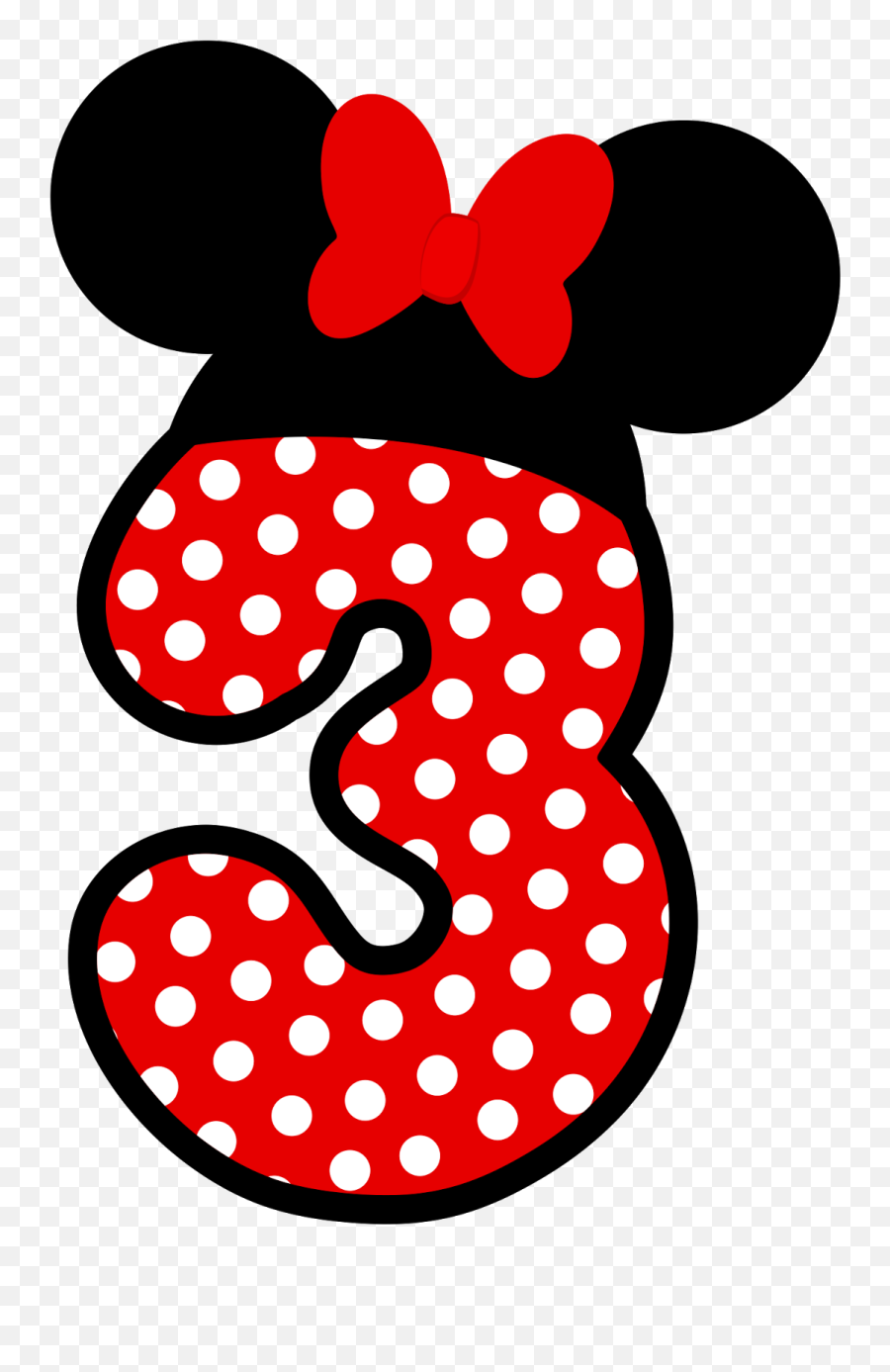 3 Minnie Png 2 Png Image - Minnie Mouse Number 3 Emoji,Minnie Png