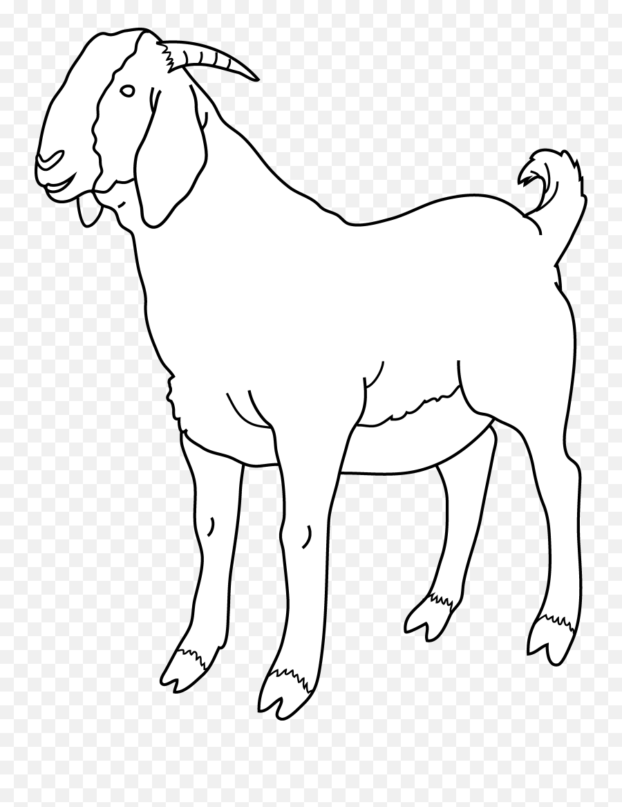 Goat Clipart Coloring Page Goat - Outline Goat Clipart Black And White Emoji,Goat Clipart