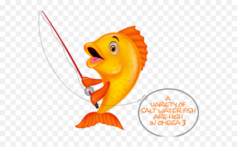 Fish Holding A Fishing Rod Clipart - Cartoon Fishing Fish Emoji,Fishing Rod Clipart