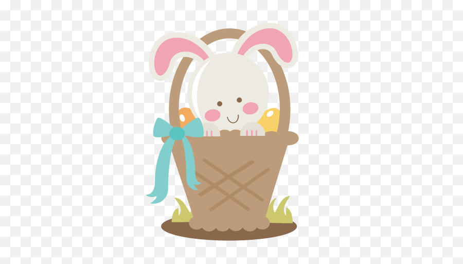 Bunny In Easter Basket Svg Cutting File - Happy Easter Love Clipart Emoji,Easter Basket Png