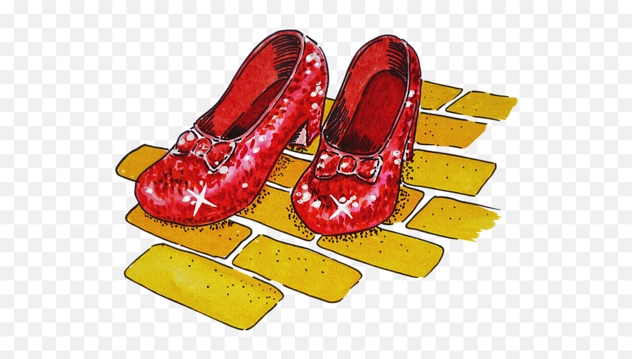 Be Visible - Cartoon Wizard Of Oz Red Slippers Emoji,Slippers Clipart