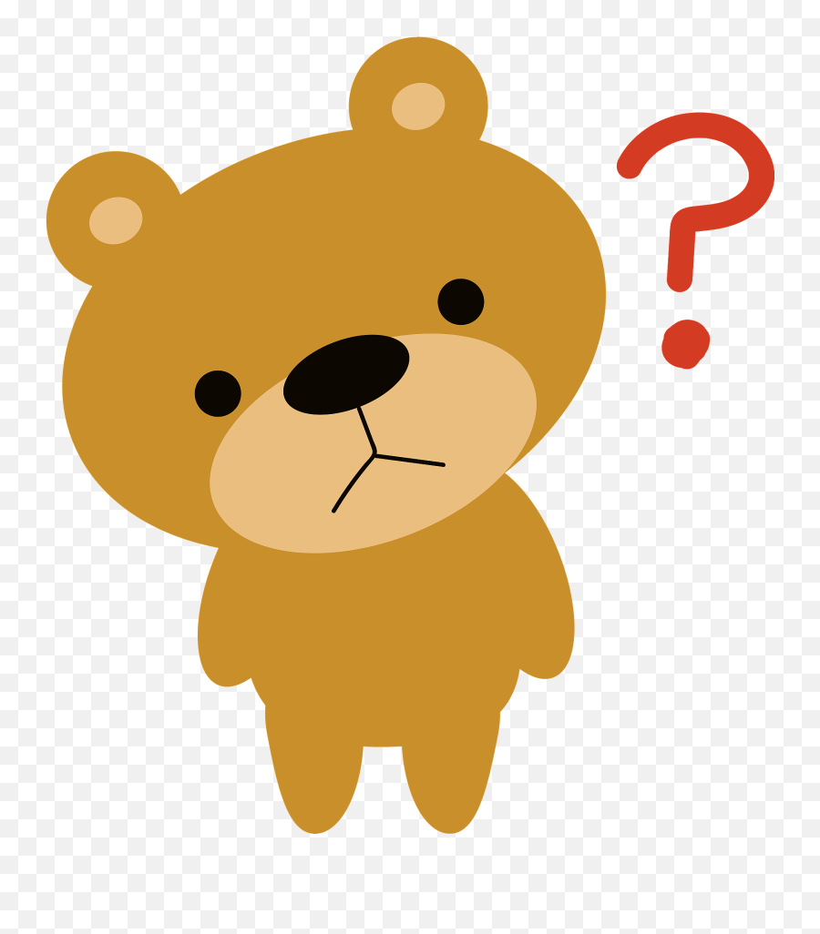 Bear Has A Question Clipart - Question Mark Bear Cartoon Emoji,Question Clipart