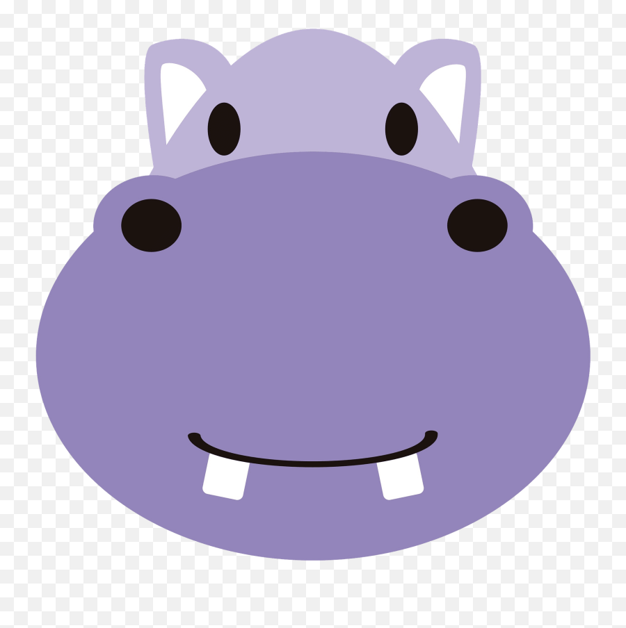 Cute Hippo Face Clipart - Cute Hippo Face Png Emoji,Hippo Clipart