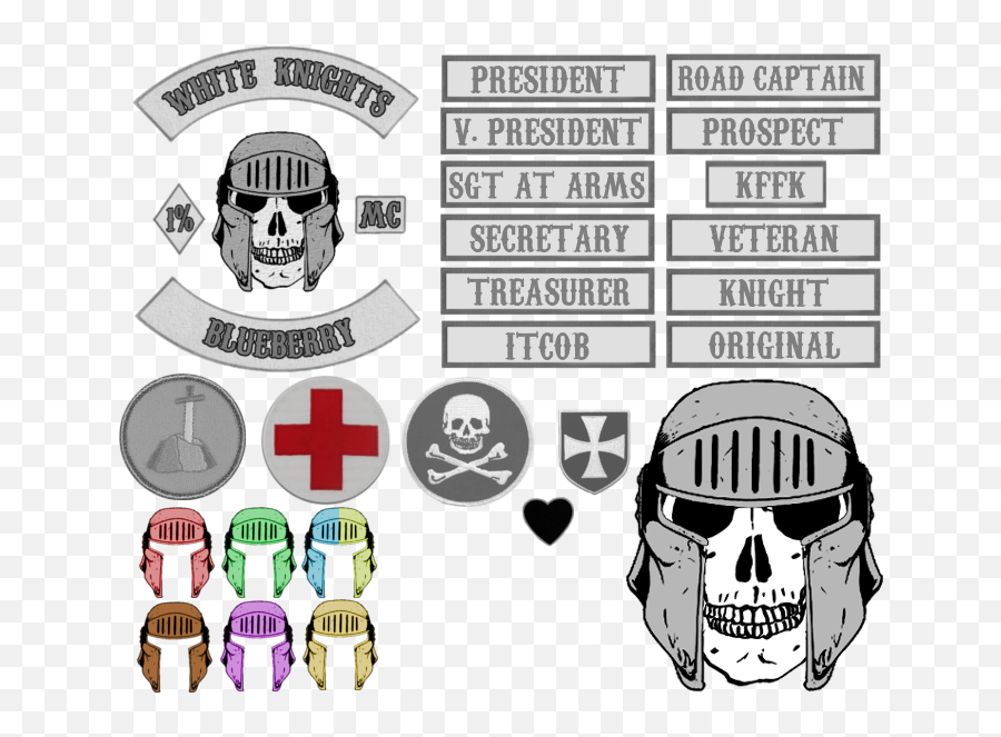 Image White Knights Mc Patches - Clip Art Library Emoji,Knights Of Columbus Logo Png