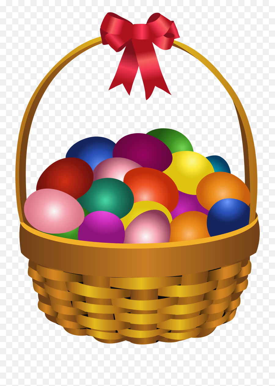 Easter Bunny Red Easter Egg Basket Clip - Easter Egg Basket Clipart Transparent Background Emoji,Easter Basket Clipart
