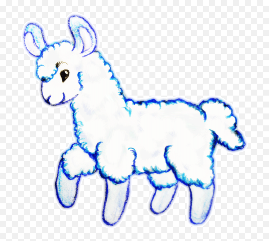 White Llama - Cute Llama Cartoon Drawing Emoji,Llama Clipart Black And White