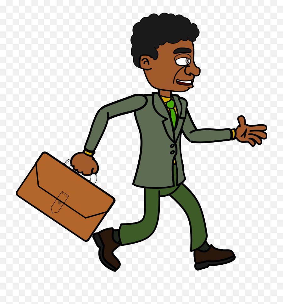 Businessman With A Briefcase Walking Clipart Free Download - Animation Going To Work Emoji,Briefcase Clipart