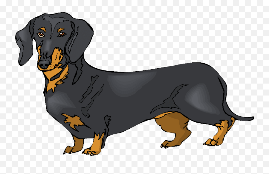 Black Clipart Dachshund - Black Weenie Dog Clipart Emoji,Dachshund Clipart