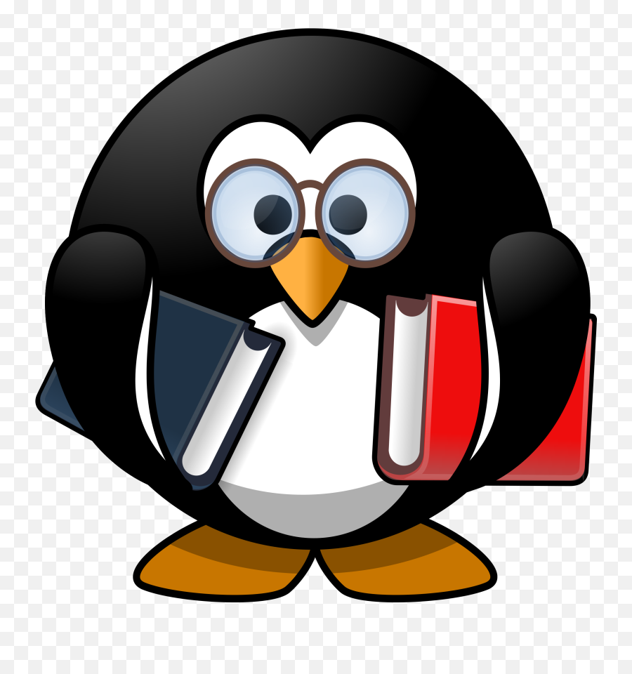 School Penguin Clipart - Penguin Reading Clipart Emoji,Bookworm Clipart