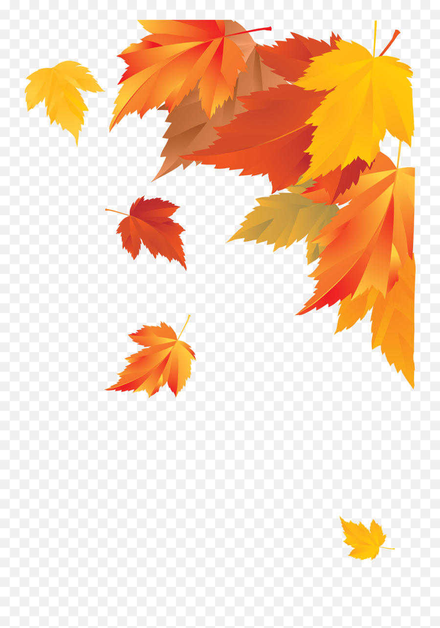 Download Autumn Corner Decoration - Fall Leaves Border Transparent Emoji,Thanksgiving Border Png